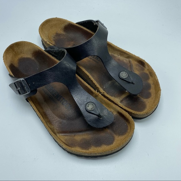 Birkenstock Gizeh black leather thong sandal